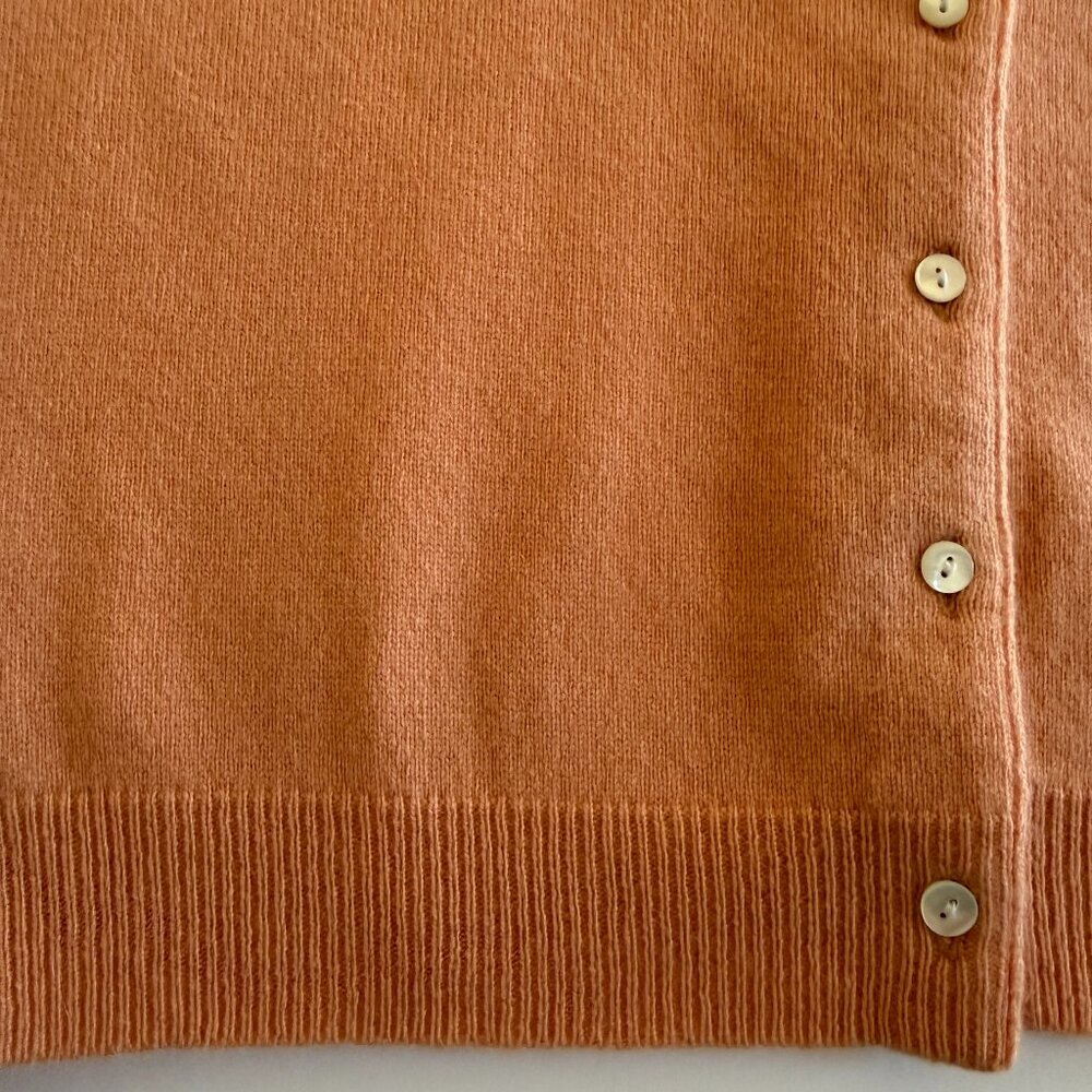 ADRIENNE VITTADINI 100% Cashmere Short Sleeve Peach Cardigan Sweater XL - Picture 7 of 11